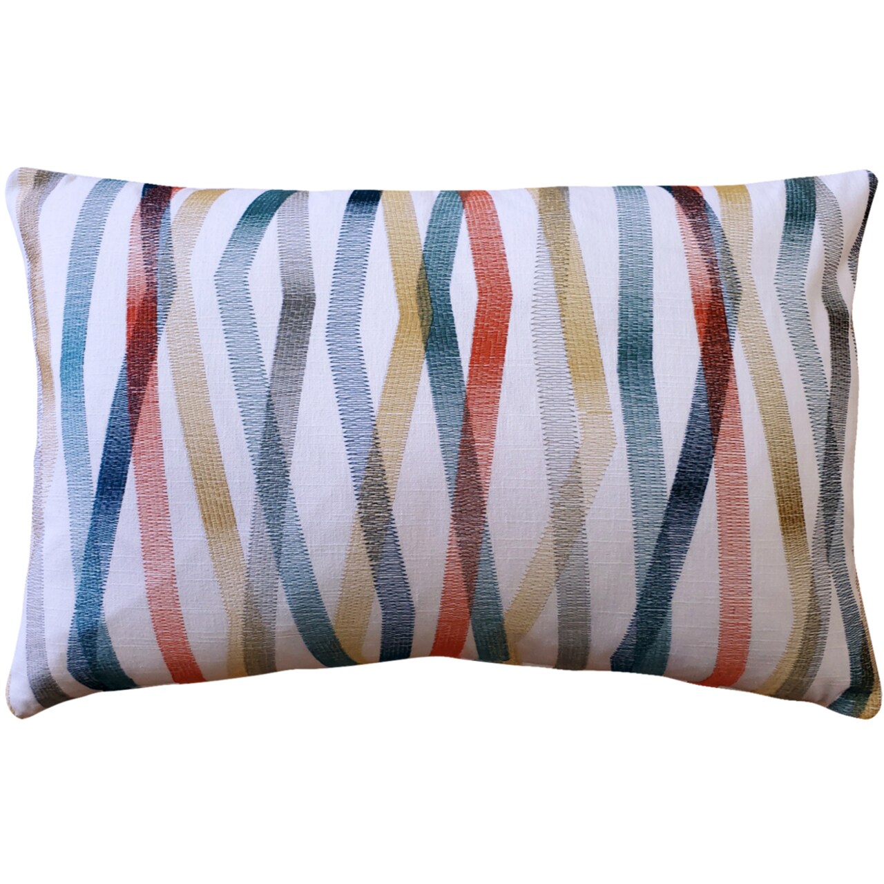Pillow D�cor Wandering Lines Ocean Coast Throw Pillow 14x24 Inches Square, Complete Pillow with Polyfill Pillow Insert